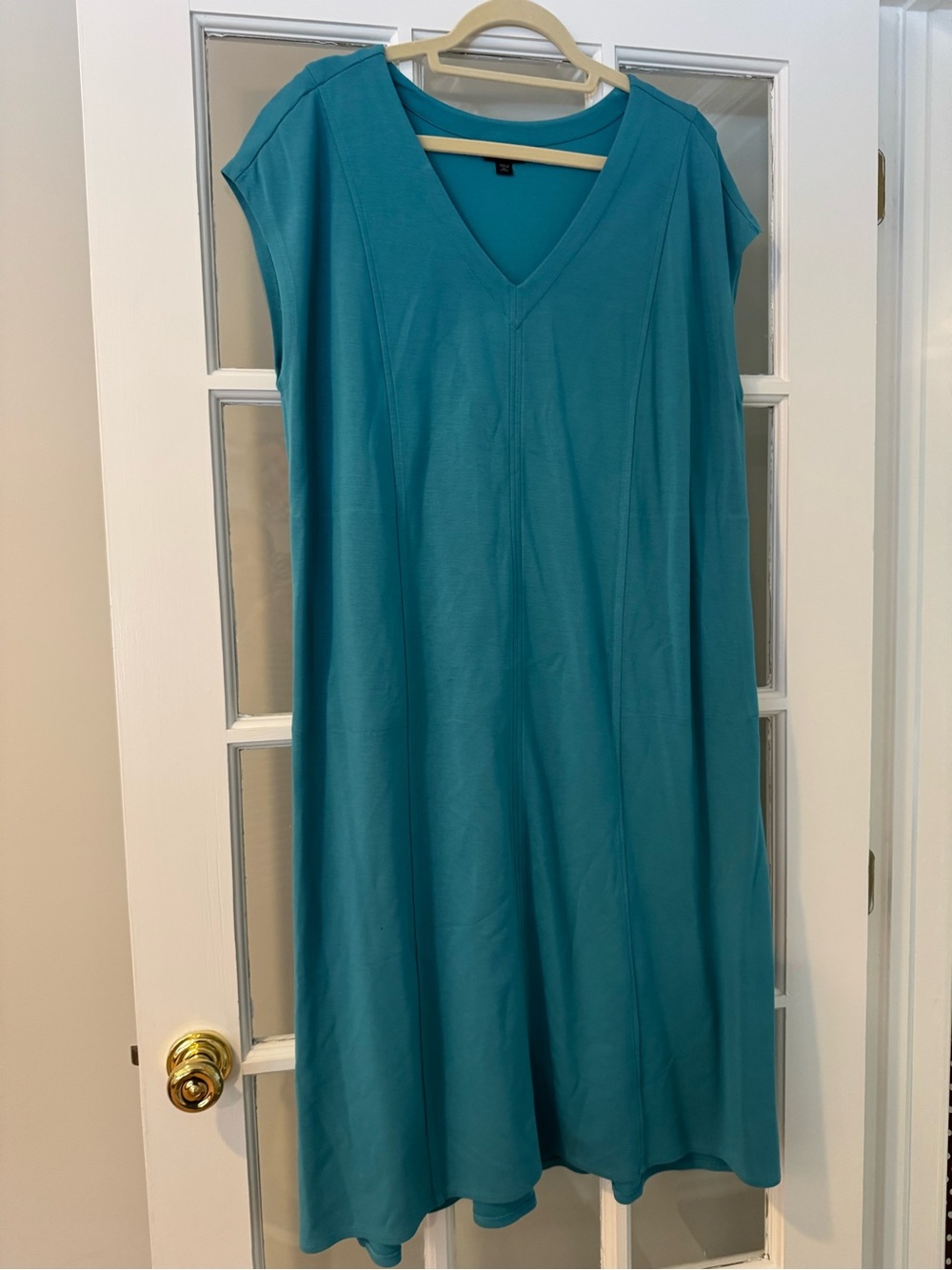 J.Jill Wearever Collection V-Neck Cap Sleeve Seamed Dress